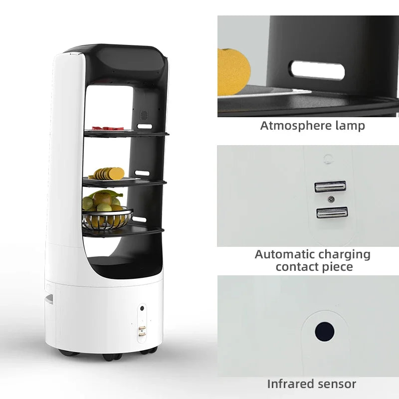 Factory Price Restaurant Pizza Food Robot Intelligence Indoor Food Delivery Robot Driverless Catering Hotel Serving Waiter Robot
