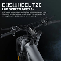 Coswheel T20  1000W Electric Bike Electric Motorcycle Mountain bikes ebike 20Inch Fat tire 48V  20AH Drit Bike Outdoor  Ebike