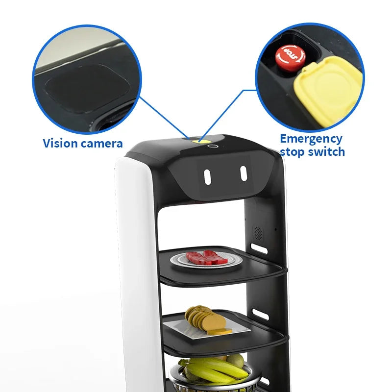 Factory Price Restaurant Pizza Food Robot Intelligence Indoor Food Delivery Robot Driverless Catering Hotel Serving Waiter Robot