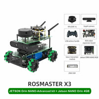 ROSMASTER X3 ROS2 Robot Mecanum Wheel Aluminum Alloy Frame Autopilot Lidar Mapping for Jetson NANO Orin NX Orin NANO RaspberryPi