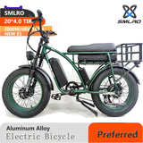 Dual Drive 2000w Mountain Ebike  SMLRO E5 Plus Electric Fat Tire Bike and 48V 18AH Removable Lithium Batter 4.0 Fat Tyre Electric Bike Mountain Sports E-bike