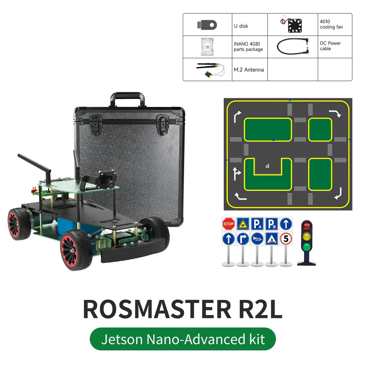 Yahboom Ackerman Structure R2L ROS Robot Car Python Coding for Jetson NANO 4GB Support Model Training Autopilot