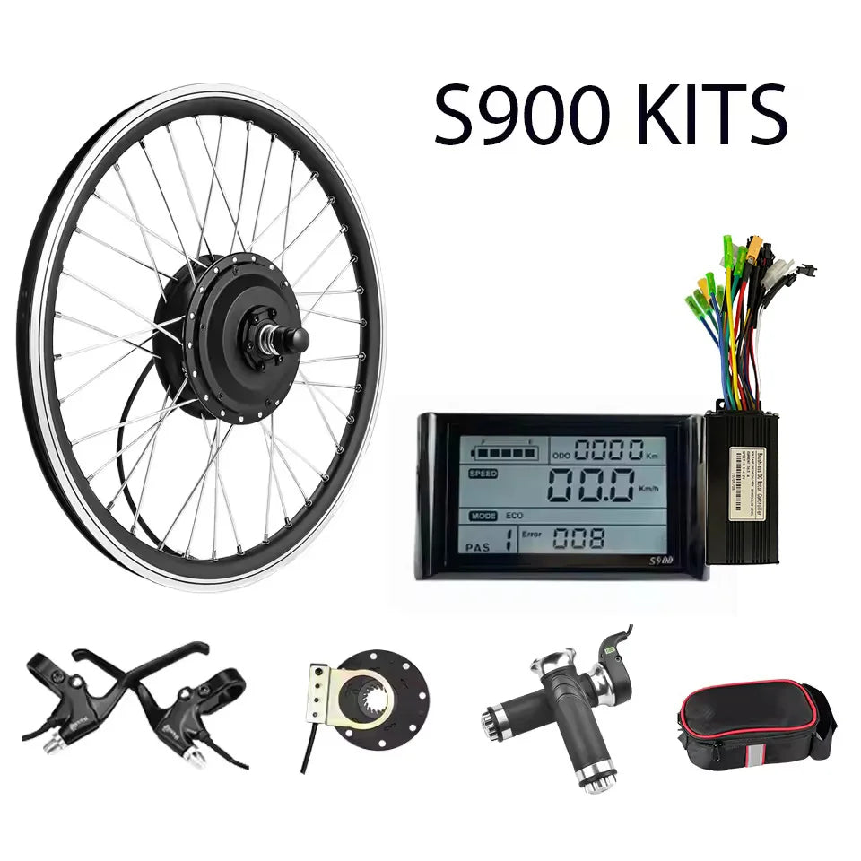36V/48V 500W Electric Bike Conversion Kit - Front & Rear Geared Hub Motor Wheel