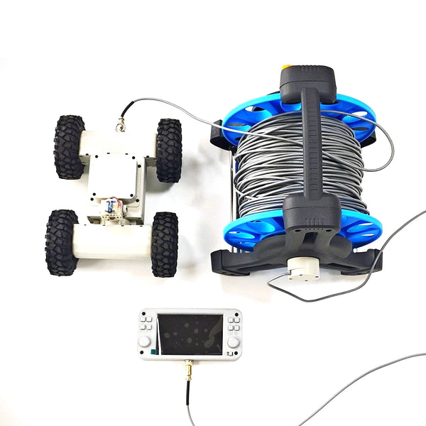 4WD Robotic Car Threading Pipeline Robot Ceiling Hole Reconnaissance Vehicle Video 100m Wired Transmission RC Tank with Handle