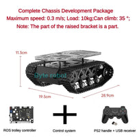 RC Tank 10KG Load Strong Shock Absorption Tank Chassis with Encoder Motor Suspension All Metal Robot Kit Programmable Robot Car