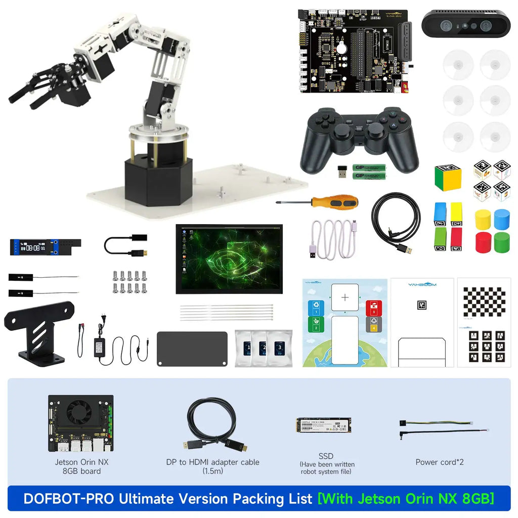 DOFBOT PRO 6DOF Robotic Arm ROS Python Programming Learning Kit with 3D Deep Point Cloud Recognition Gripping for Jetson Orin