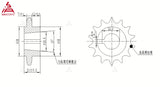 14T 428 Sprocket Adapter for QS138 QS120 Mid Drive Motor silver color