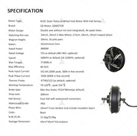 QSMOTOR QS273 8000W V4 72V E-Motorcycle Spoke Hub Motor 120kph High Speed  with EM200-2 Controller Conversion Kit