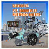 SIAECOSYS/QS212 10inch 1000W+ZWK060032A kits QS212 1000W 10*2.15inch V1.12 60V Hub Motor kit with ZWK060032A Controller for Elec