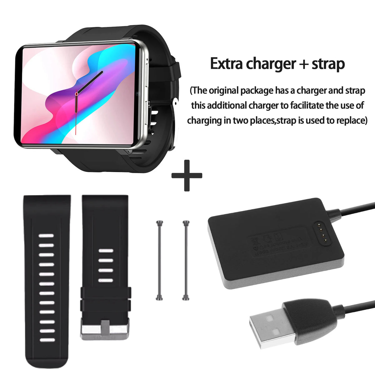 Rainbuvvy DM100 4G LTE Smart Watch Android 7.1 3GB RAM 32GB ROM 5MP Camera IPS 2700mah Battery 2.86 inch Touch Screen Smartwatch