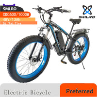 SMLRO XDC600 1000W Mountain Ebike Convenient and Durable Fat Tire Electric Bicycle for Men's Cycling and Off-Road Adventures