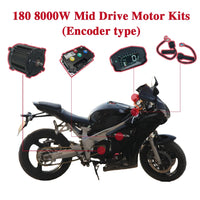 QSMOTOR 180 8000W 72V 90H Encoder Mid drive Motor Conversion Kit With Fardriver ND72850 Controller