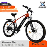 500W Mountain Ebike Road MTB: SMLRO C6-1 Electric Bicycle with Shock Absorbing Frame and 7-Speed for Men and Women