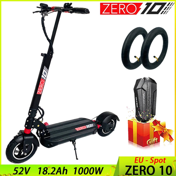 2023 Original ZERO 10 52V 18.2AH 1000W Electric Scooter Skateboard50km/h Double Drive Zero 10 Off Road