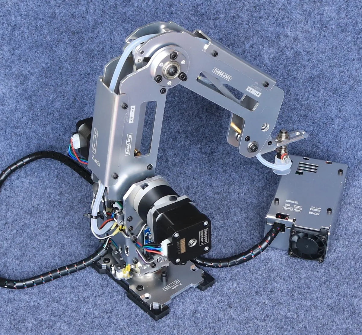 Multi Axis Robotic Arm Industrial Stepping Metal Manipulator For Arduino 2560 Robot DIY Kit with Suction Cup/Stepper Motor Claw