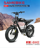 Samebike M20 Electric Bike Mountain Moped Ebike 20"*4.0 Fat Tire 1000W 48V16AH Mens Road EBike Electric Bicycle For Adult E Bike