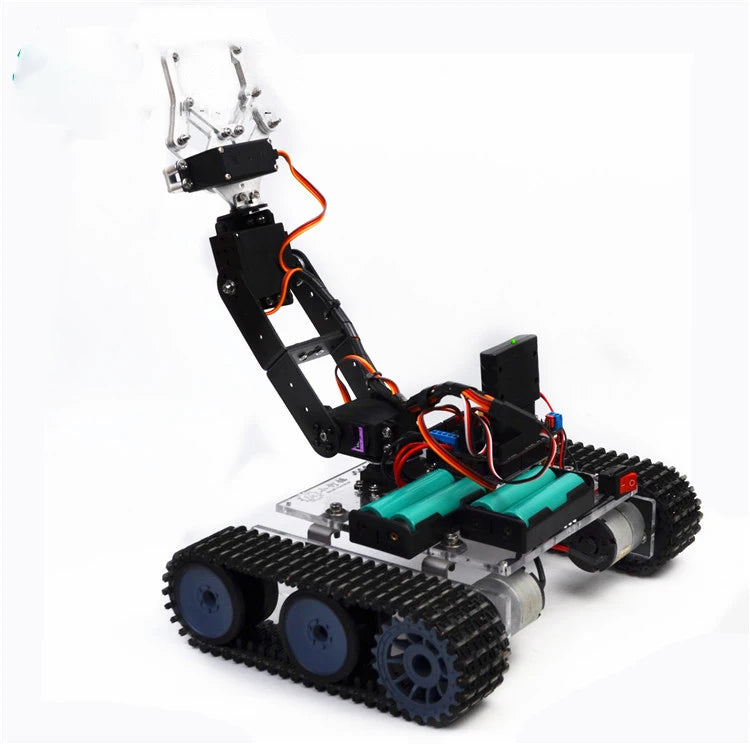 4 Dof Robotic Arm with RC Tank For Arduino Robot DIY Kit Acrylic Ps2 Remote Control Tank MG996 Robot Arm Programmable Robot Car
