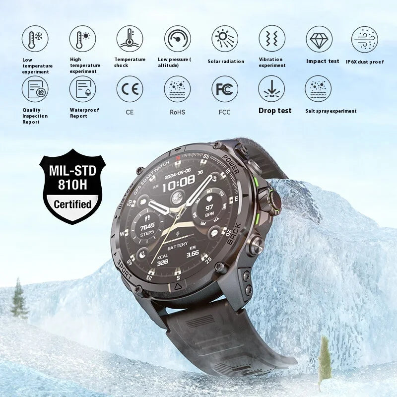 KUMI U5 Pro Smart Watch Outdoor Waterproof AI Navigation Watch Heart Rate Sleep Blood Oxygen Monitor Custom Sports Smart Watch