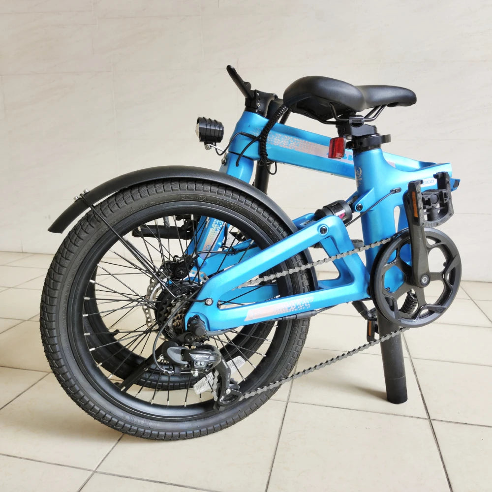 EWIG 20 Inch Electric Folding E Bike 7 Speed Carbon Fiber Frame Electronic Bicycle Foldable E-bike Bicicleta for Adult