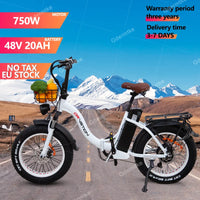 CT20 E Bike Folding 750W Motor 48V20Ah Samsung Battery Adjustable Speed Electric Bicycle 20*4.0 Inch CST Fat Tire Electric Bike