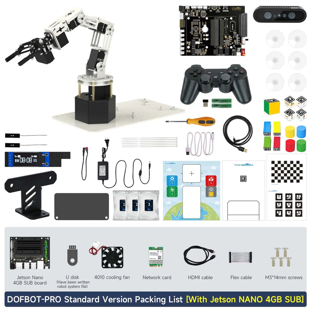 DOFBOT PRO 6DOF Robotic Arm ROS Python Programming Learning Kit with 3D Deep Point Cloud Recognition Gripping for Jetson Orin