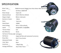 QS 10inch Rim 1000W Mid Drive Motor Assembly Kits with EM50SP Controller 72V 55KPH for Electric Scooter