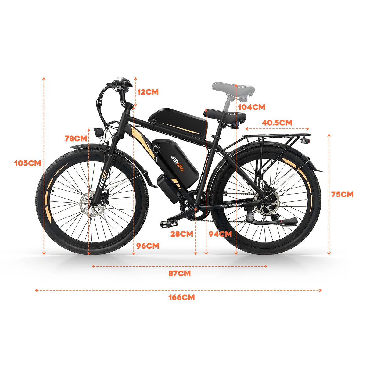 UK Warehouse New Design EMOKO 350W Electric City Bike with Long-Lasting 48V 15Ah Fast & Time-Saving Ride