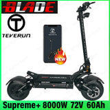 Newest TEVERUN Fighter For Supreme+ 2500W*2 DualMotor 72V 60Ah Battery 13inch Tire Max Speed 110km/h TFT Display Oil Brake