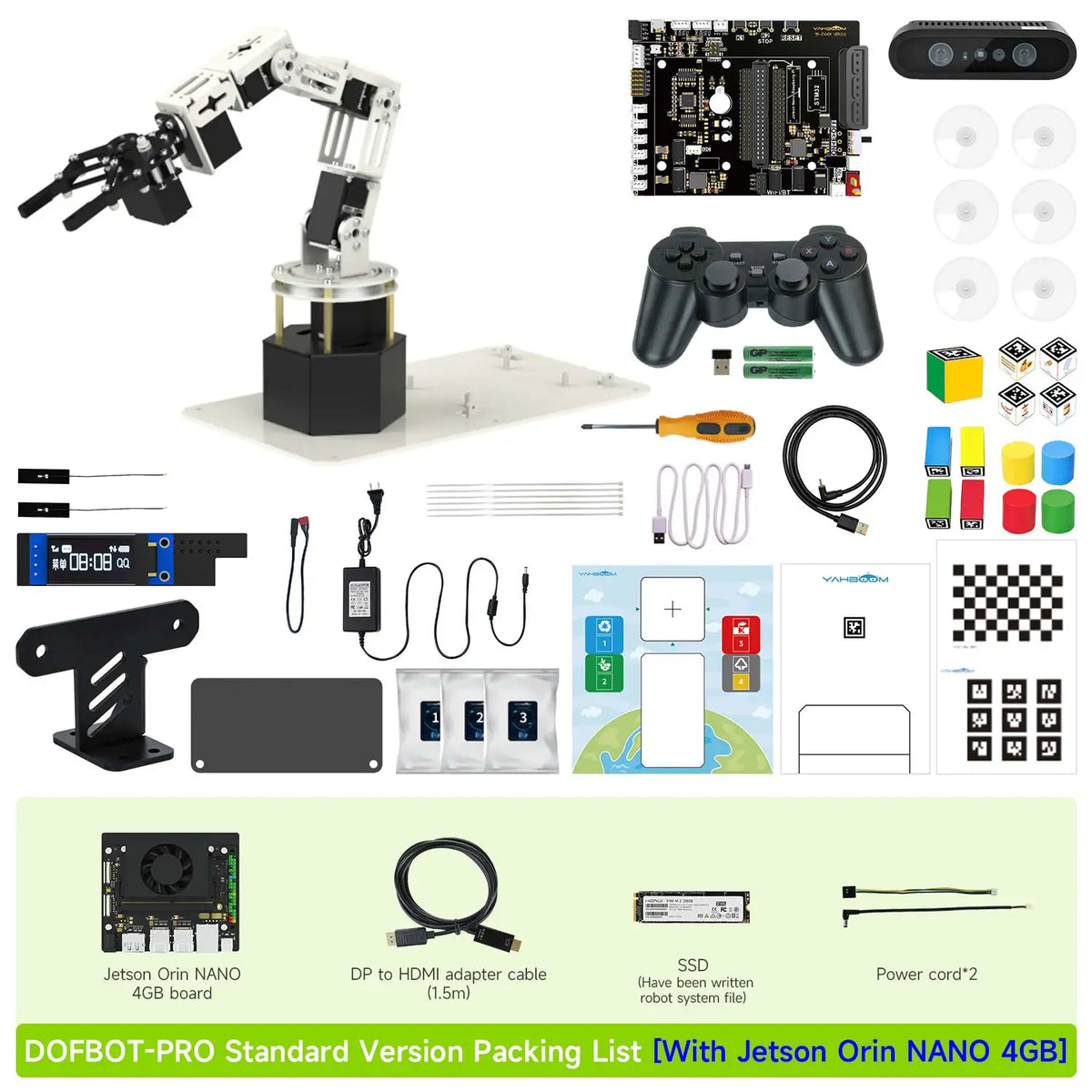 DOFBOT PRO 6DOF Robotic Arm ROS Python Programming Learning Kit with 3D Deep Point Cloud Recognition Gripping for Jetson Orin