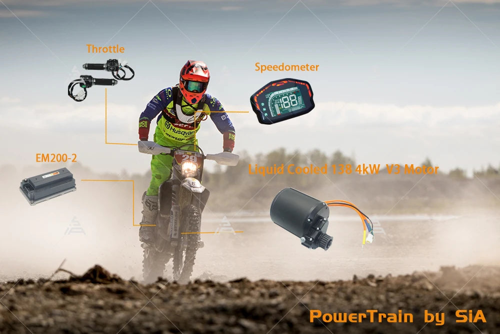 NEW Motor Kit SIAECOSYS/QSMOTOR Liquid Cooled 138 V3 4000W 90H Mid Drive Motor with Gearbox Matched with EM200-2 Controller