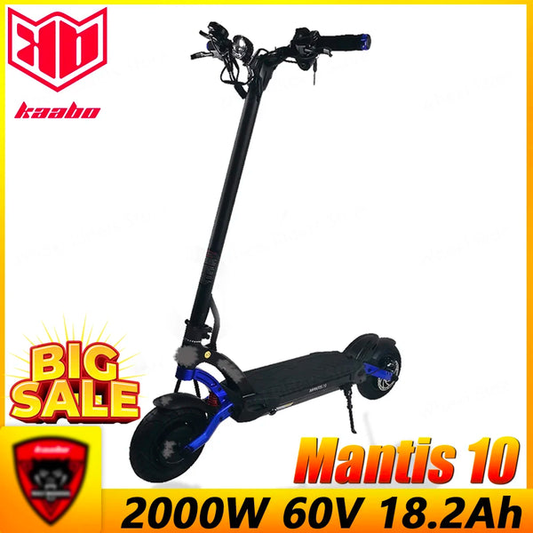 IN Stock KAABO Mantis 10 1000W*2 60V 18.2Ah Headlight Horn Turn Signal LCD Display 3.0inch Tires Widen Fender Electric Scooter