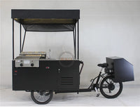 RL-T07B Fridge And Griddle Food Bike Bicycle Tricycle Coffee Cart Mobile Electric Pedal Trike Street Vending Car