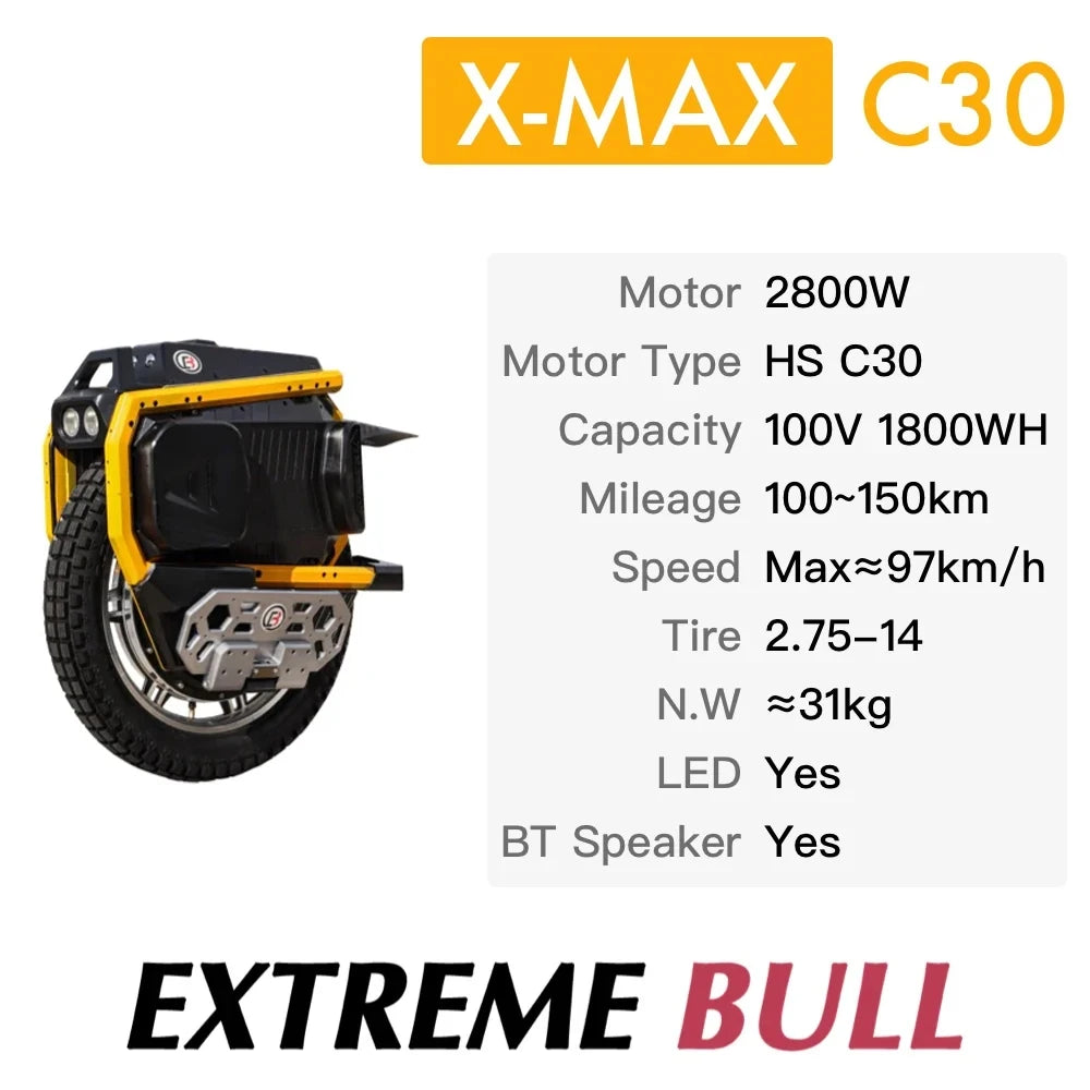 Begode EXTREME BULL X-MAX Unicycle Gotway 2800W 100V 1800Wh