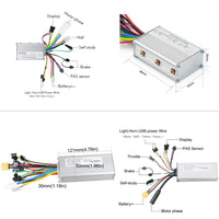 EBike Controller 48V LCD E Bike Display Speed Controller For Brushless Motors 24V 36V 350W 500W Electric Bike Conversion Kits