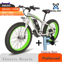 SMLRO XDC600 1000W Mountain Ebike Convenient and Durable Fat Tire Electric Bicycle for Men's Cycling and Off-Road Adventures