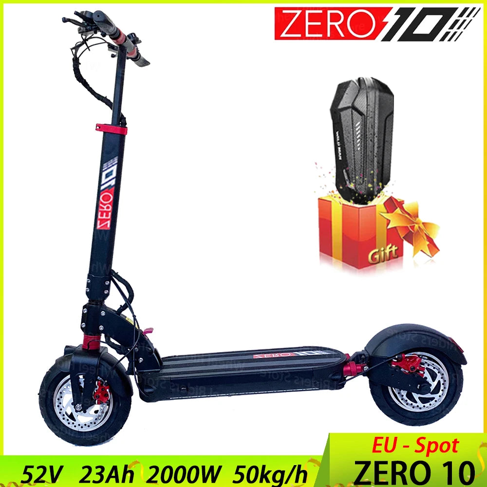EU Stock Original ZERO 10 52V 23AH Folding Adult Electric Scooter ZERO10 50kg/h 1000W Motor 10 inch  VAT Exemption