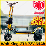 KAABO Wolf King GTR 72V 35Ah 2000W*2 Dual Motor Hydraulic Brake TFT Display 12inch Wolf King GTR Removable Battery