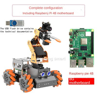 4WD Mecanum Wheel Robot Car with Camera Claw 4 Dof Robot Arm for Raspberry Pi 4B Robot DIY Kit Open Source AI Python Starter Kit