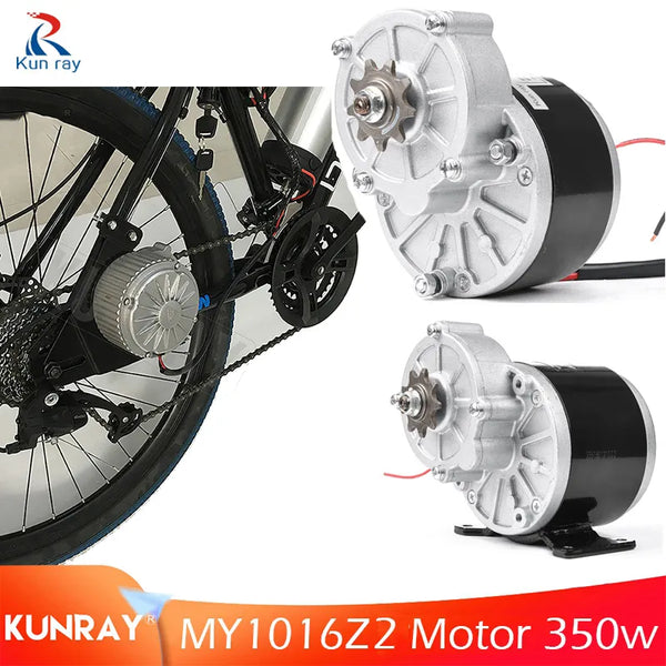 Speed Brush Motor 250W 24V 36V DC Brushed Gear Motor for E-bike Scooter Bike with Iron Bracket Holder MY1016Z2