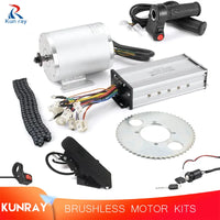 Kunray Ebike Conversion Kit DC Motor Brushless Controller for Motor 36V 48V 2000W with Speed Throttle  for Scooters Go-Karts