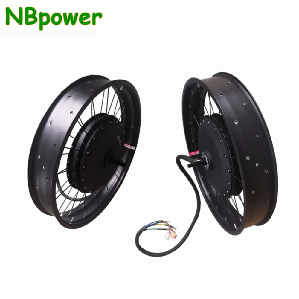 NBpower/QS273 150mm Dropout 48-96V 8000W 40H Electric Fat Bike Motor Wheel 26X4.0 Rim Speed 110km/h Ebike BLDC Hub Motor Wheel