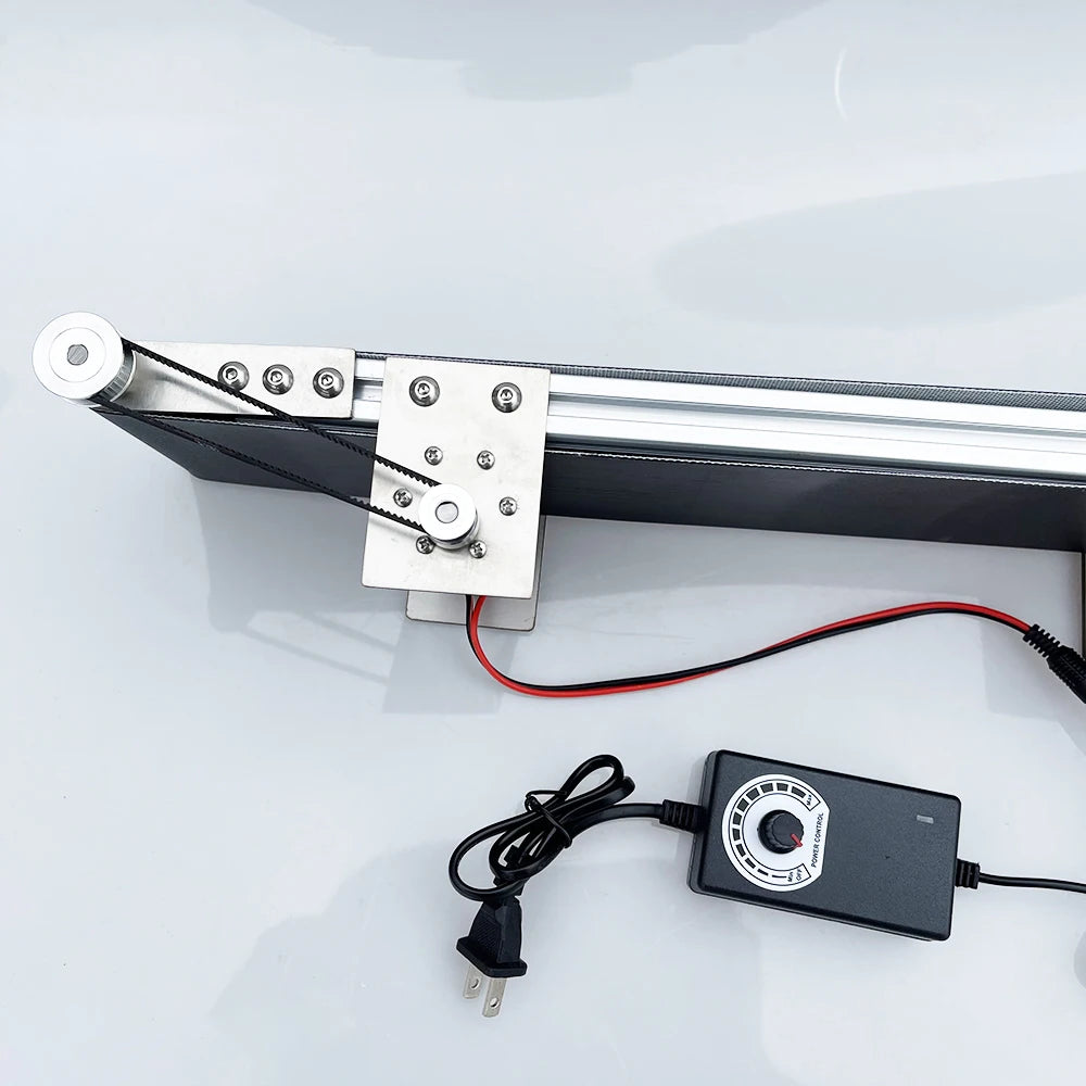 100*500mm Metel Adjustable Speed Motor Electric Conveyor Belt with Forward Assembly Line Experiment Friction for Robotic Arm Kit