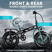 EUY NXB 750W Electric Bike 30mph 20" *4.0" Fat Tire Ebike for Adults Snow E Bike with SAMSUNG 48V 12.8Ah Lithium Battery