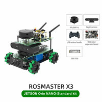 ROSMASTER X3 ROS2 Robot Mecanum Wheel Aluminum Alloy Frame Autopilot Lidar Mapping for Jetson NANO Orin NX Orin NANO RaspberryPi