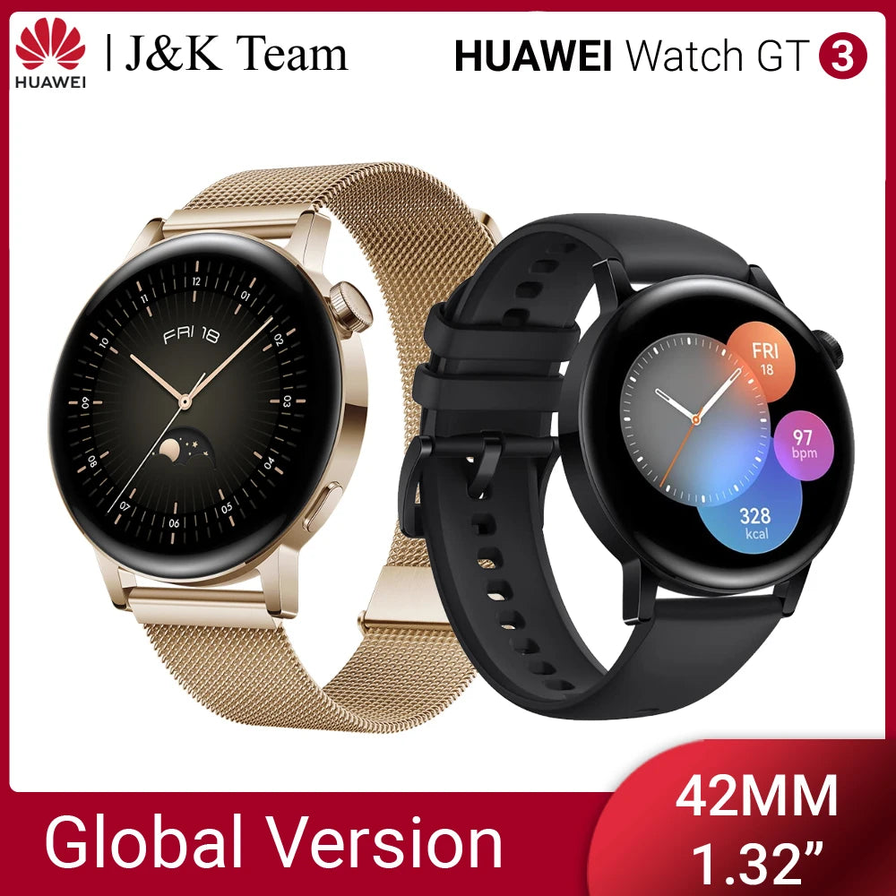 HUAWEI WATCH GT 3 Smartwatch | 2 weeks battery life | all-day SpO2 monitoring | Personal AI Running Coach | accurate heart