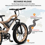 AOSTIRMOTOR 1500W 30MPH Snow Ebike 48V 15Ah Electric Mountain Bike For Aldult 26in 4.0 Fat Tire Beach Bicycle