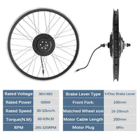 Wheel Hub Motor 500W Electric Bike Conversion Kits 20-29 Inch 700C Rear Front Drive Engine Ebike Kit LCD3 for Electric Bike