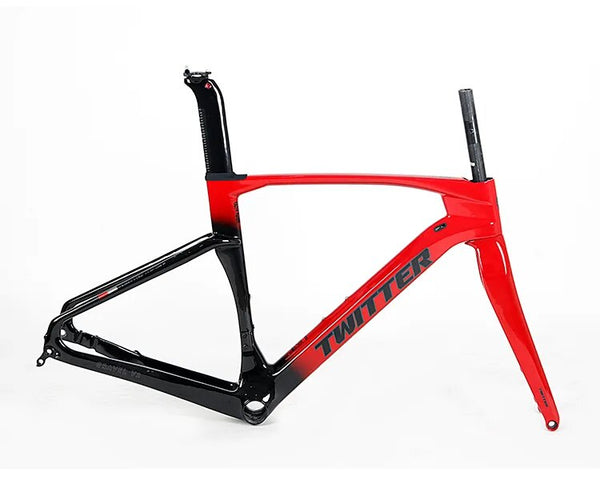 TWITTER carbon gravel V2 bicycle frame thru axle 142mm disc brake 40C tire flat mount carbon gravel bike frameset carbon frame