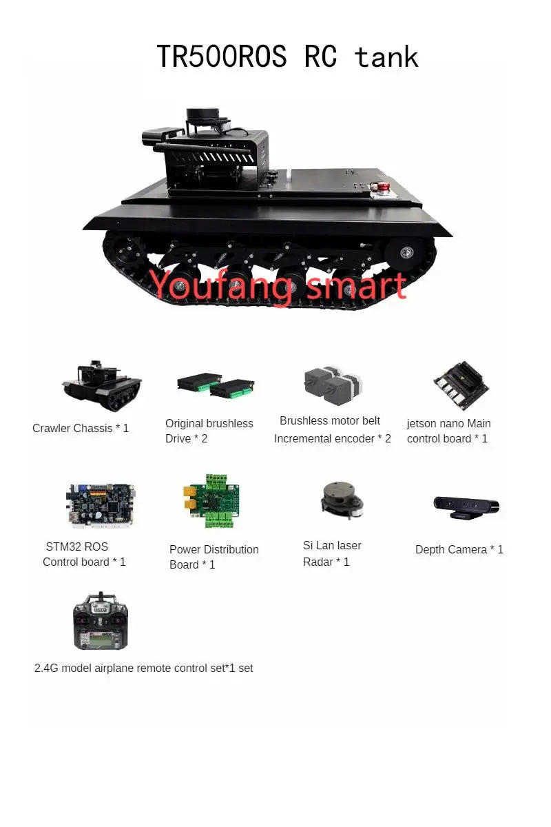 30kg Load TR500ROS RC Tank with Slam Navigation Radar Rubber Tracked C ...