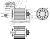 QSMOTOR QS138 90H 4000W 7500W 72V Mid Drive Motor IPM PMSM 100KPH for Electric Motorcycle ATV